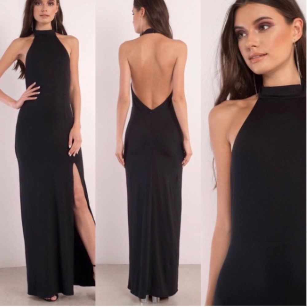 Tobi SAYGE Black Maxi Dress - Halter Neck-Backless